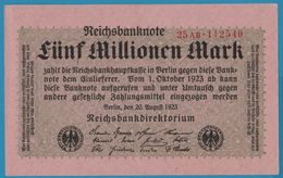 DEUTSCHES REICH 5 Millionen Mark 20.08.1923  SERIE 25AB.112540  P# 105 ("Firmenzeichen") - 5 Mio. Mark