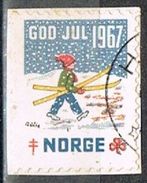 Sello Viñeta God Jul NORGE (Noruega) 1967, Navidad º - Variétés Et Curiosités