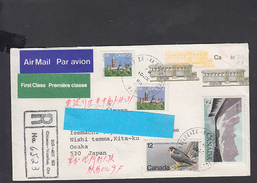 CANADA  1985 -raccomandata Per Il Giappone -  Intero Postale Con Aggiunta Di Valori - Covers & Documents