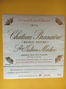 6109 - Château Branaire (Duluc-Ducru)  1974 St-Julien Médoc - Bordeaux