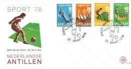 Netherlands Antilles 1978 Football Sailing Water Skiing Baseball FDC Cover - Covers & Documents