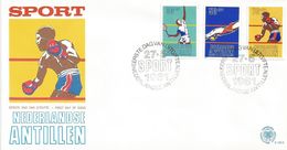 Netherlands Antilles 1981 Boxing Tennis Swimming FDC Cover - Boxeo