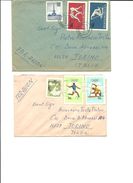 6 LETTERS FROM ROMANIA TO ITALY WITH POSTAGESTAMPS OF SPORT. .//.. FRANCOBOLLI DI SPORT SU LETTERE DALLA  ROMANIA - Cartas & Documentos