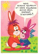 Illustrateur BARBEROUSSE - NOUS SERONS HEUREUX ET NOUS N'AURONS QU'UN ENFANT - Lapins - N° 58 - Barberousse