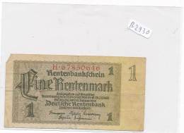 Billets - B2930-  Allemagne - 1 Rentenmark  1937( Type, Nature, Valeur, état... Voir Double  Scans) - Other & Unclassified