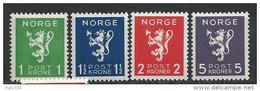 Norvège 1940 N°203/206 Neufs** MNH Armoiries - Ongebruikt