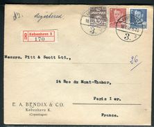 Danemark - Enveloppe Commerciale En Recommandé De Copenhague Pour Paris En 1950  - Ref D261 - Briefe U. Dokumente