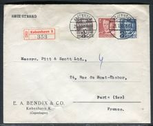 Danemark - Enveloppe Commerciale En Recommandé De Copenhague Pour Paris En 1950  - Ref D263 - Covers & Documents