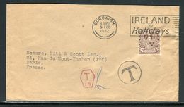 Irlande - Enveloppe , Oblitération De Corcaigh Pour Paris En 1952 , Enveloppe Taxée - Ref D270 - Lettres & Documents