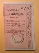 VAGLIA POSTALE RICEVUTA ASCOLI SATRIANO FOGGIA 1949 - Taxe Pour Mandats