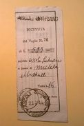 VAGLIA POSTALE RICEVUTA ASCOLI SATRIANO FOGGIA 1946 - Vaglia Postale