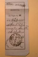 VAGLIA POSTALE RICEVUTA ASCOLI SATRIANO FOGGIA 1943 - Impuestos Por Ordenes De Pago