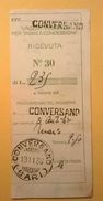 VAGLIA POSTALE RICEVUTA CONVERSANO BARI 1936 - Tax On Money Orders