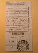 VAGLIA POSTALE RICEVUTA ASCOLI SATRIANO FOGGIA 1932 - Tax On Money Orders