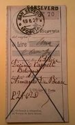 VAGLIA POSTALE RICEVUTA SAN SEVERO FOGGIA 1920 - Strafport Voor Mandaten