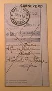 VAGLIA POSTALE RICEVUTA SAN SEVERO FOGGIA 1919 - Tax On Money Orders