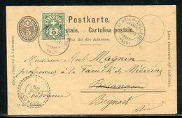 Suisse - Entier Postal + Complément De Sentier Colège Pour La France En 1899 - Ref D280 - Entiers Postaux