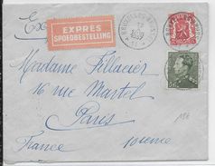 BELGIQUE - 1937 - LETTRE EXPRES De BRUXELLES => PARIS - Storia Postale