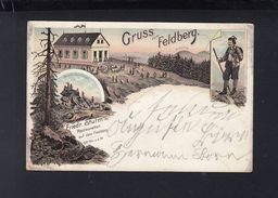 Lithographie Gruß Vom Feldberg Restauration Friedr. Sturm 1896 - Bad Homburg