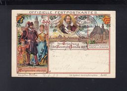Lithographie Offizielle Festpostkarte Gründung Neustadt Hanau 1897 - Hanau