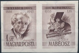 ** 1955 Bélyegnap (28.) - Bartók Vágott Bélyeg Jobb Oldali Szelvénnyel (10.000) - Otros & Sin Clasificación