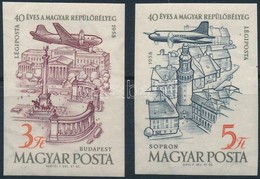 ** 1958 40 éves A Magyar Repülőbélyeg Vágott Sor (5.000) - Autres & Non Classés