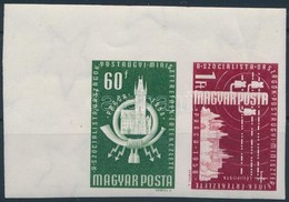 ** 1958 A Szocialista Országok Postaügyi Minisztereinek értekezlete (I.) - Prága Sor ívsarki Vágott Párban (3.000) - Otros & Sin Clasificación