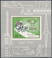** 1967 100 éves A Magyar Posta Vágott Blokk (5.000) - Altri & Non Classificati