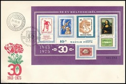 1975 30 év Bélyegeiből Vágott Blokk FDC-n - Autres & Non Classés