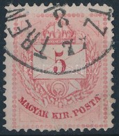 O 1874 5kr Végigfutó Papírránccal - Altri & Non Classificati