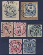 O 1874-1889 7 Klf Bélyeg, 2 Klf Bélyegzés / 7 Different Stamps, 2 Different Cancellations 'FELSŐ-EÖR' - Altri & Non Classificati
