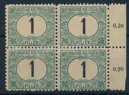 ** 1903 Portó 1f ,,B' ívszéli Négyestömb Csillag Vízjellel - Autres & Non Classés