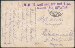 1917 Tábori Posta Képeslap '. Kir. 20. Honvéd Nehéz Tüzér Ezred II. Oszt. / GAZDASÁGI HIVATAL' - Altri & Non Classificati