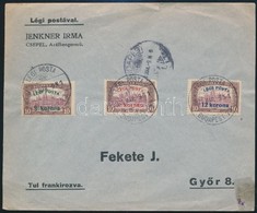 1921 Légi Levél Győrbe Légiposta Bélyegekkel - Otros & Sin Clasificación