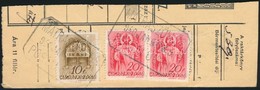 1940 MÁTRASZŐLLŐS Postaügynökségi Bélyegzés Csomagszállító Szelvényen - Autres & Non Classés