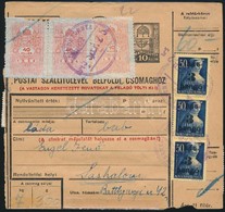 1945 (3. Díjszabás) Csomagszállító Levél Kisegítő (III.) 20 X 3P/50f Bérmentesítéssel + 3 Db 10f Illetékbélyeggel 'SIMON - Altri & Non Classificati