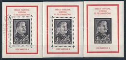 ** O 1953 Sztálin-gyász Fogazott és Vágott Blokk + Fogazott Blokk Alkalmi Bélyegzéssel (62.000) - Autres & Non Classés