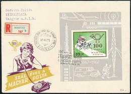 1967 100 éves A Magyar Posta Blokk Az Ismert Tévnyomattal Ajánlott FDC-n - Other & Unclassified