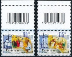 ** 2011 Karácsony Vonalkódos üresmezős ívszéli Sor / Mi 5536-5537 Margin Set With Blank Field With Barcode - Otros & Sin Clasificación