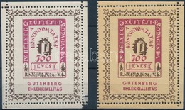 ** 1940/8aa + 8ba IV. Bélyeggyűjtési Propaganda - 2 Db Gutenberg Emlékblokk (20.000) (mindkét Darab Sérült) - Otros & Sin Clasificación