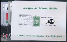 ** O 2014 Veterán Vívó VB Debrecen 5 Db-os Emlékív Garnitúra Azonos Sorszámmal, Közte 2 Ajándék 2 Klf Megszemélyesített  - Autres & Non Classés