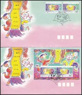 1995 Kínai újév: A Disznó éve Sor Mi 405-406+ Blokk Mi 9 2 Db FDC-n - Otros & Sin Clasificación