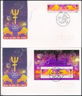 1997 Kínai újév: A Bivaly éve Sor Mi 427-428+ Blokk Mi 11 2 Db FDC-n - Other & Unclassified