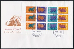 1997 Kínai újév 2 Klf Kisív Mi 2520-2527 + Blokk Mi 323 3 FDC-n - Otros & Sin Clasificación