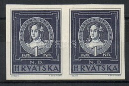 ** 1943 Frangepán Katalin Mi 103 Vágott Pár / Imperforated Pair - Altri & Non Classificati