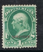 1875 UNITED STATE Official Stamps Dep. Of StateSCOTT # O57S Mh* Sg - Nuovi