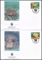 ** 1993 WWF: Tengeri állatok Sor 4 FDC-n + Négyescsík Mi 61-64 - Altri & Non Classificati