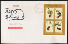 1996 Kínai újév Kisív Mi 1000-1003 + Blokk Mi 108 2 FDC-n - Altri & Non Classificati