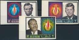 ** 1968 Emberi Jogok, Kennedy, Lincoln, Martin Luther King Vágott Sor Mi 226-228 - Autres & Non Classés