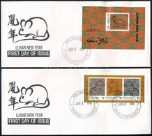 1996 A Patkány Éve Kisív + Blokk 2 FDC-n Mi 3375-3377 + 362 - Autres & Non Classés